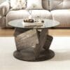 Table Basse Ronde en Verre COSTWAY Table Basse Ronde en Verre COSTWAY