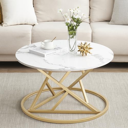 Table Basse Ronde Imitation Marbre 80 cm Table Basse Ronde Imitation Marbre 80 cm