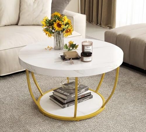 Table Basse Ronde Moderne en Marbre Table Basse Ronde Moderne en Marbre