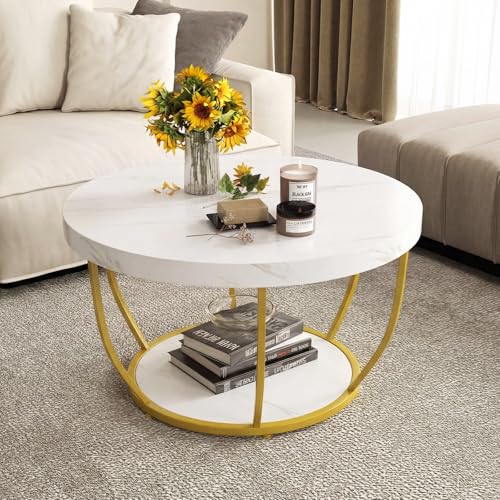 Table Basse Ronde Moderne en Marbre