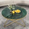 Table Basse Ronde Noire et Verte Table Basse Ronde Noire et Verte