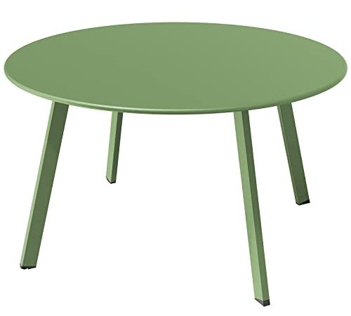 Table Basse Ronde Verte en Acier