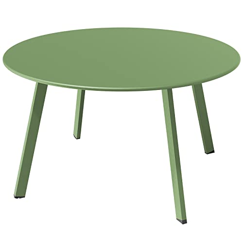 Table Basse Ronde Verte en Acier