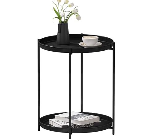 Table Basse Ronde WOLTU avec 2 Plateaux Table Basse Ronde WOLTU avec 2 Plateaux