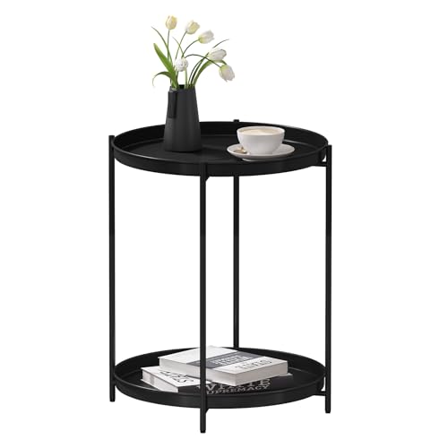 Table Basse Ronde WOLTU avec 2 Plateaux Table Basse Ronde WOLTU avec 2 Plateaux