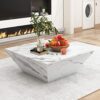 Table Basse Trapezoïdale Moderne avec Tiroirs Table Basse Trapezoïdale Moderne avec Tiroirs