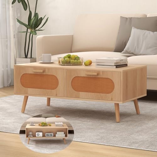 Table Basse Vintage avec Rangement Pratique