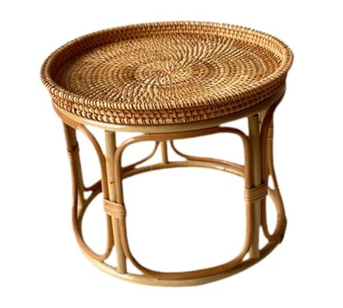 Table d'appoint en rotin moderne 32x25 cm Table d'appoint en rotin moderne 32x25 cm