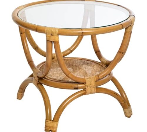 Table d'appoint Farah en rotin beige Table d'appoint Farah en rotin beige