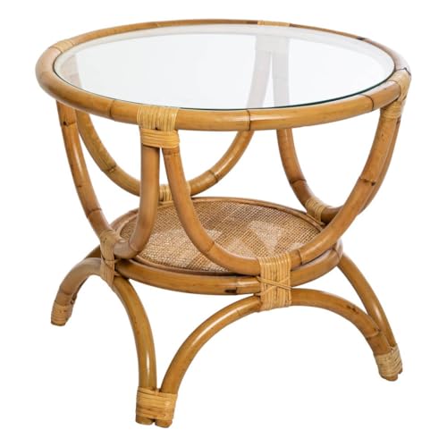 Table d'appoint Farah en rotin beige Table d'appoint Farah en rotin beige