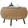 Table d'appoint ronde en polyrotin Table d'appoint ronde en polyrotin