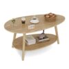 Table de Thé en Bois Massif Ovale