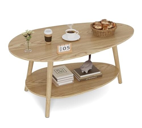 Table de Thé en Bois Massif Ovale Table de Thé en Bois Massif Ovale