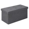 Tabouret Banc de Rangement Pliable Gris Tabouret Banc de Rangement Pliable Gris