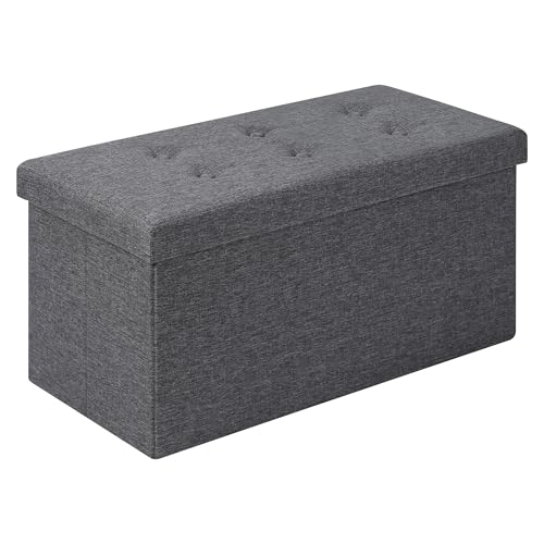 Tabouret Banc de Rangement Pliable Gris Tabouret Banc de Rangement Pliable Gris