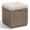 Tabouret cubique avec rangement cappuccino Tabouret cubique avec rangement cappuccino