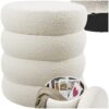 Tabouret Pouf avec Rangement Crème 42cm