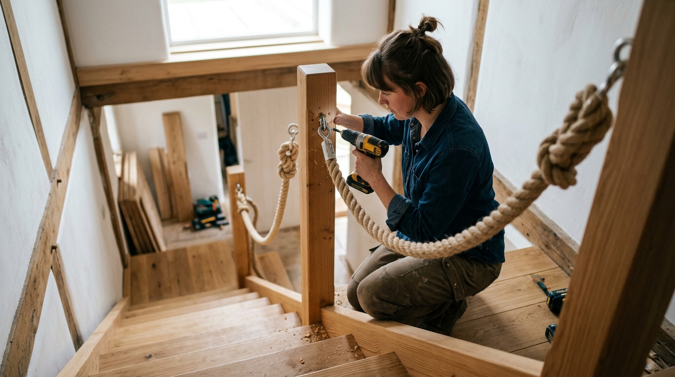 Tutoriel : fabriquer un garde-corps en corde Tutoriel : fabriquer un garde-corps en corde