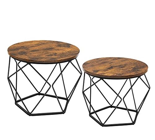 VASAGLE Lot de 2 Tables Basses Rondes VASAGLE Lot de 2 Tables Basses Rondes