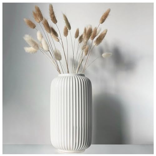 Vase Côtelé en Céramique 20 cm Blanc Vase Côtelé en Céramique 20 cm Blanc