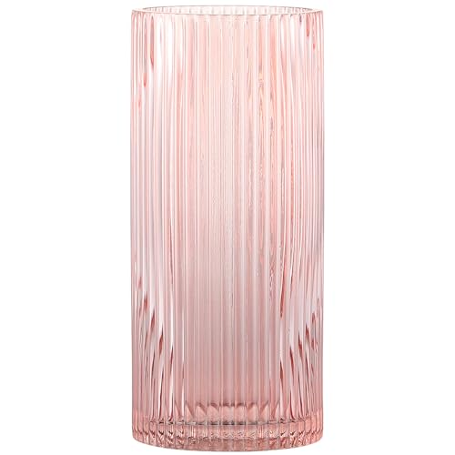 Vase en verre rose KAYLETIN élégant Vase en verre rose KAYLETIN élégant