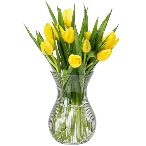 Vase à Fleurs en Verre Transparent de 18 cm Vase à Fleurs en Verre Transparent de 18 cm
