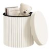 WOLTU Pouf Rond avec Rangement Crème WOLTU Pouf Rond avec Rangement Crème