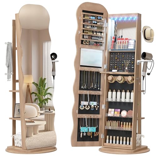 Armoire à bijoux LED avec Miroir Rotatif Armoire à bijoux LED avec Miroir Rotatif