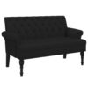 Banc avec Dossier Noir en Tissu Banc avec Dossier Noir en Tissu