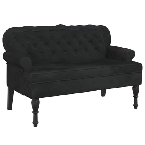 Banc Élégant en Velours Noir Banc Élégant en Velours Noir