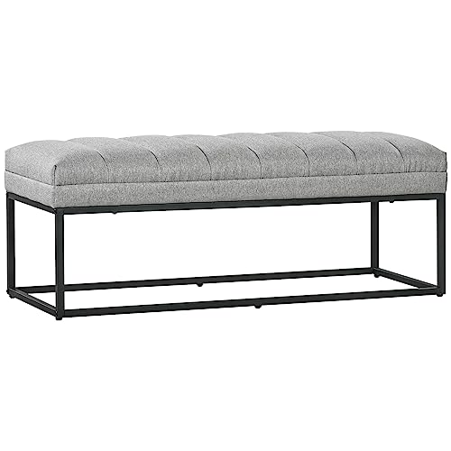 Banc Moderne Rembourré en Tissu Gris Banc Moderne Rembourré en Tissu Gris