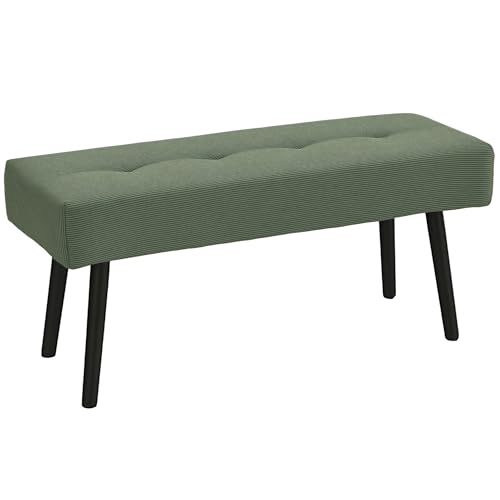 Banc Moderne Rembourré en Velours Côtélé