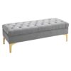 Banquette capitonnée élégante en velours gris