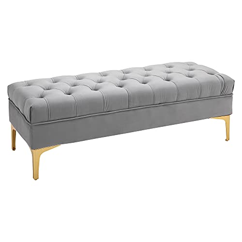 Banquette capitonnée élégante en velours gris Banquette capitonnée élégante en velours gris