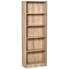 Bibliothèque à 5 niveaux en bois naturel Bibliothèque à 5 niveaux en bois naturel