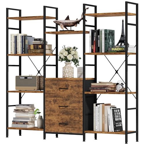 Bibliothèque Haute avec Tiroirs en Tissu Bibliothèque Haute avec Tiroirs en Tissu