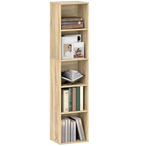 Bibliothèque Étagère 5 Niveaux en Bois Naturel Bibliothèque Étagère 5 Niveaux en Bois Naturel