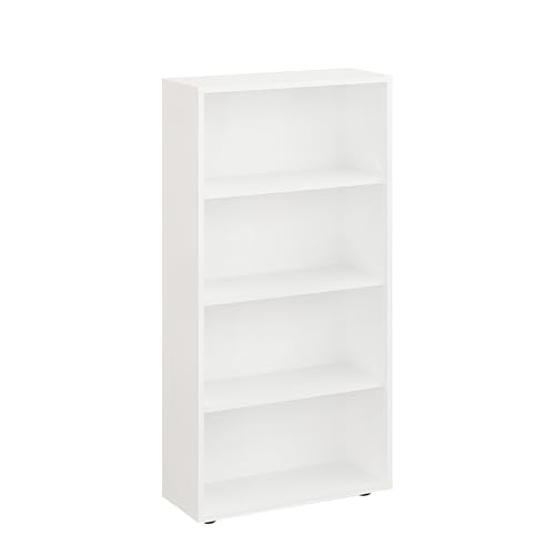 Bibliothèque Étagère Rangement Blanche 4 Niveaux Bibliothèque Étagère Rangement Blanche 4 Niveaux