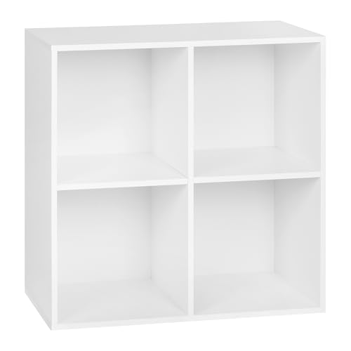 Bibliothèque WOLTU à 4 Compartiments en Bois Bibliothèque WOLTU à 4 Compartiments en Bois