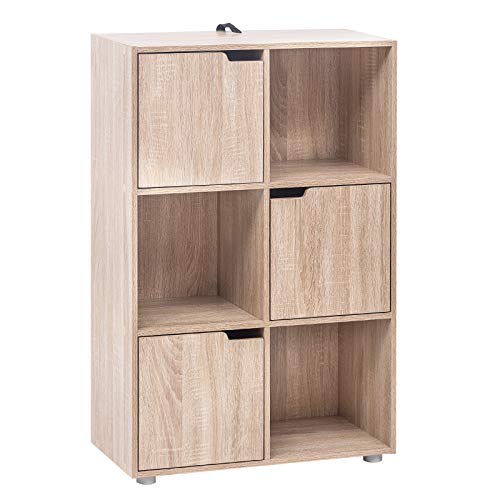Bibliothèque WOLTU en MDF avec 3 Portes Bibliothèque WOLTU en MDF avec 3 Portes