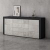 Buffet Commode 167 cm en Gris Noir