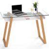 Bureau Scandinave bonVIVO en Bois et Verre Bureau Scandinave bonVIVO en Bois et Verre