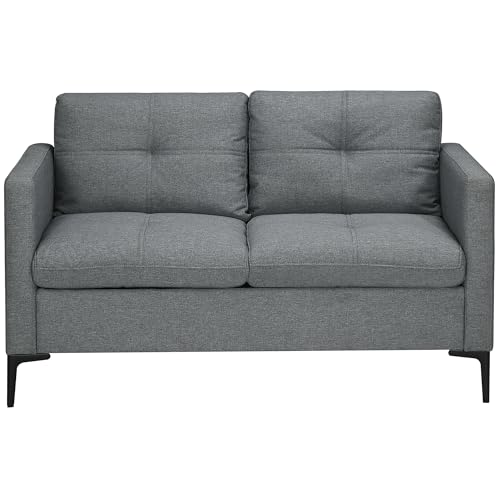 Canapé 2 Places Contemporain en Tissu Gris Canapé 2 Places Contemporain en Tissu Gris
