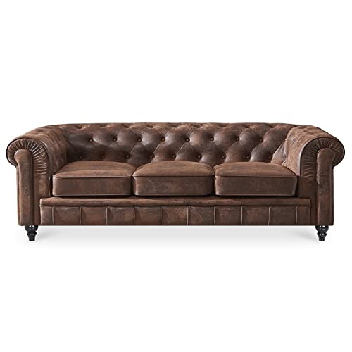 Canapé Chesterfield 3 Places Vintage INTENSE DECO Canapé Chesterfield 3 Places Vintage INTENSE DECO