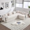 Canapé Convertible Modulable 4 Places Beige Canapé Convertible Modulable 4 Places Beige