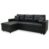 Canapé d'angle Convertible Cuero Noir Canapé d'angle Convertible Cuero Noir