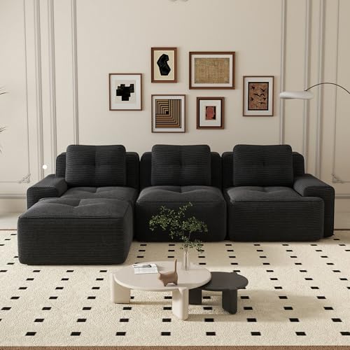 Canapé d'angle convertible modulable en velours Canapé d'angle convertible modulable en velours
