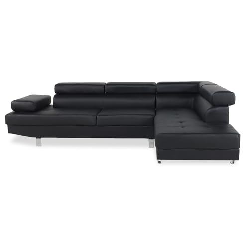Canapé d'angle Droit Charly Noir Canapé d'angle Droit Charly Noir
