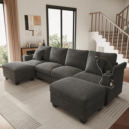 Canapé d'angle modulable en velours gris Canapé d'angle modulable en velours gris