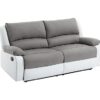 Canapé de Relaxation 3 Places Blanc/Gris Canapé de Relaxation 3 Places Blanc/Gris